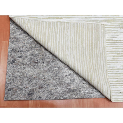 Modern and Contemporary Wool & Silk Hand Knotted Rug Ivory No Border 11.10X11.10 -O075016