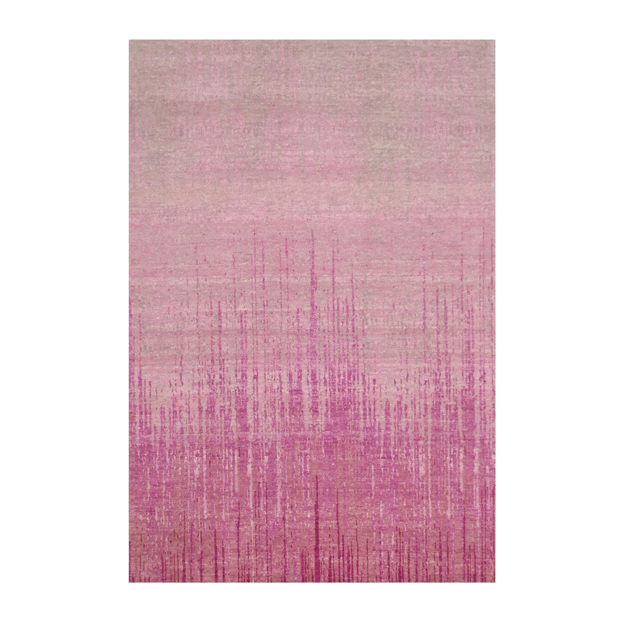 Modern and Contemporary Wool Hand Knotted Rug Pink No Border 4.1X6.2 -O075021