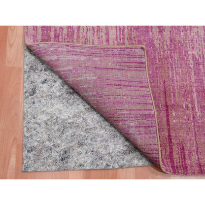 Modern and Contemporary Wool Hand Knotted Rug Pink No Border 4.1X6.2 -O075021