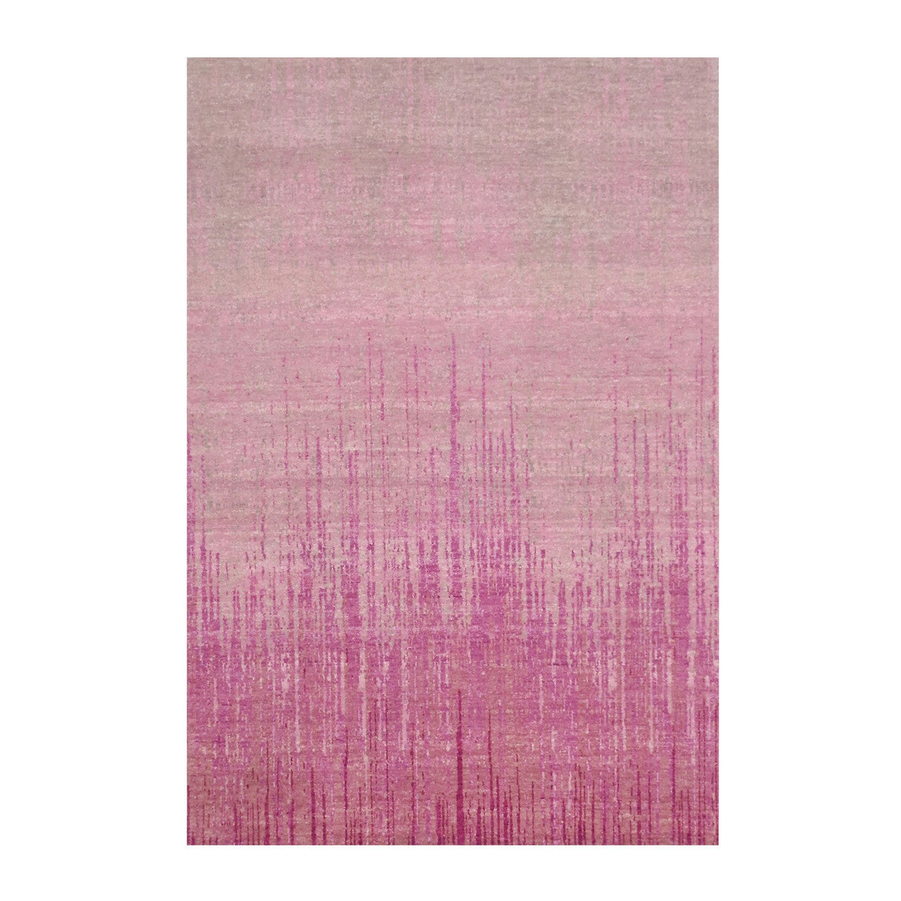 Modern and Contemporary Wool Hand Knotted Rug Pink No Border 4.1X6.2 -O075022