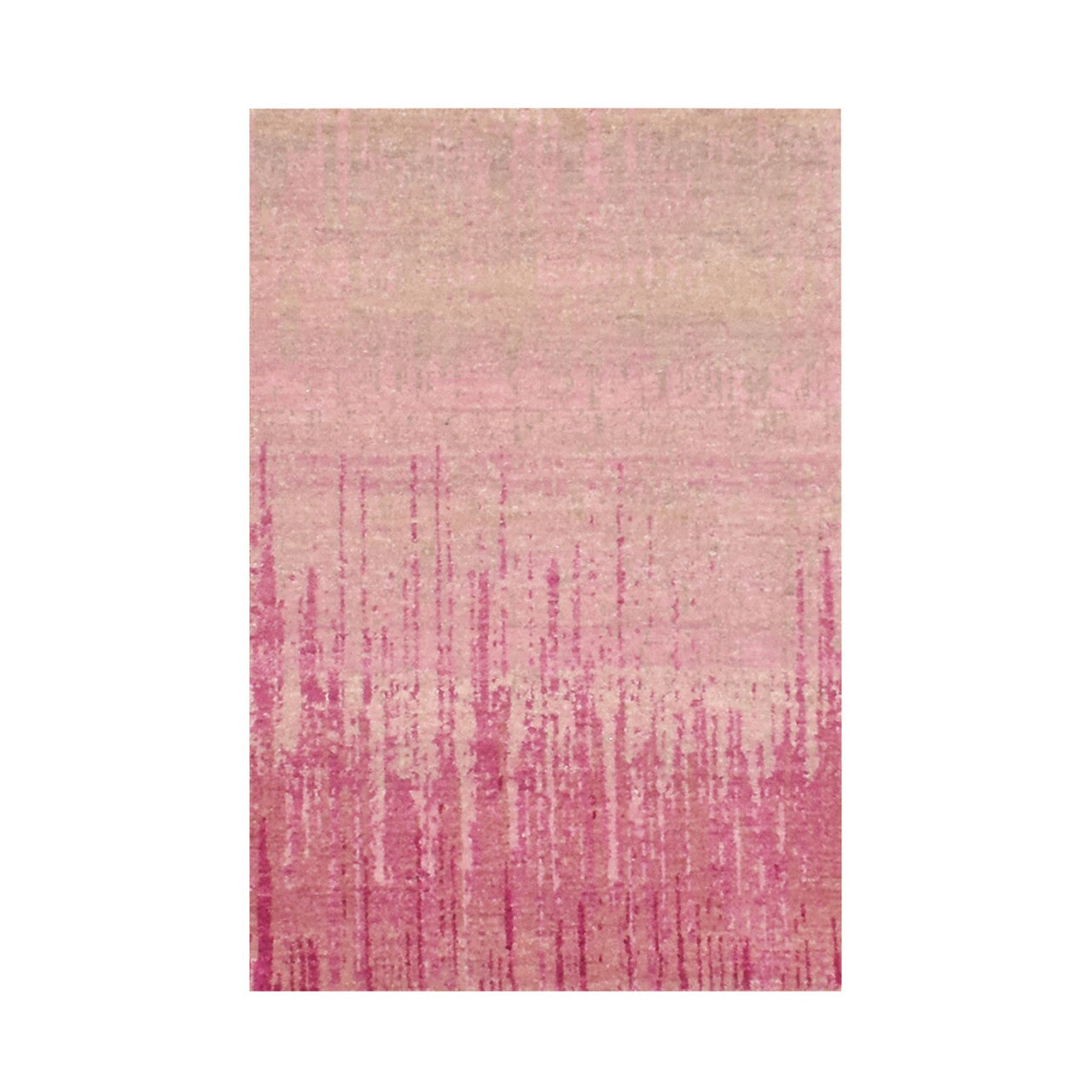 Pink 2'0" x 3'2" Modern and Contemporary Hand knotted Wool Rug - Sku: O075024