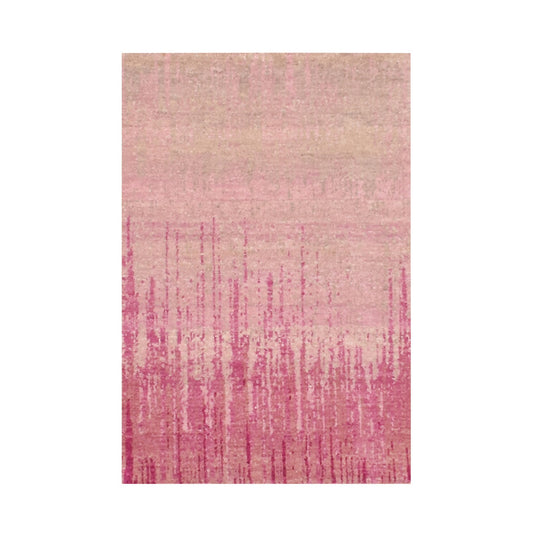 Modern and Contemporary Wool Hand Knotted Rug Pink No Border 2.0X3.2 -O075024