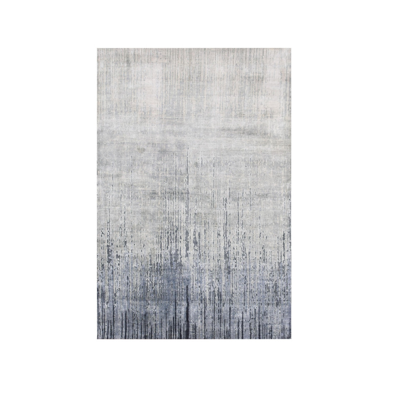 Modern and Contemporary Wool Hand Knotted Rug Grey No Border 4.0X6.0 -O075028