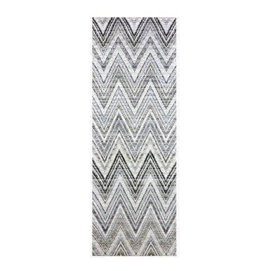 Modern and Contemporary Wool & Silk Hand Knotted Rug Ivory No Border 4.2X12.4 -O075030