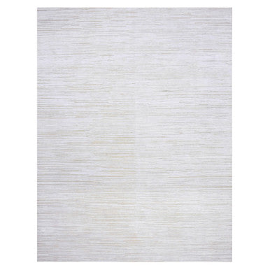 Modern and Contemporary Wool & Silk Hand Knotted Rug Ivory No Border 9.1X12.0 -O075038