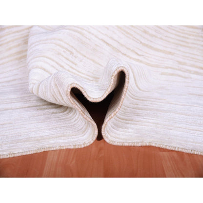 Modern and Contemporary Wool & Silk Hand Knotted Rug Ivory No Border 9.1X12.0 -O075038