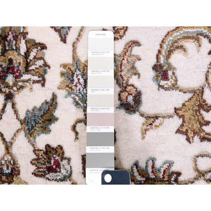 Rajasthan Wool & Silk Hand Knotted Rug Ivory 4.1x6.0 -O075046