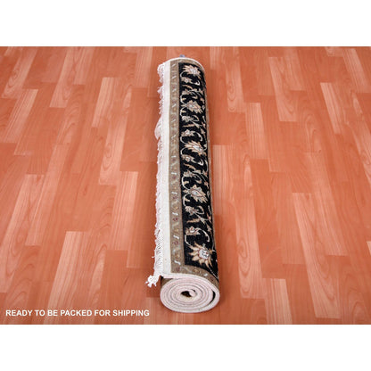 Rajasthan Wool & Silk Hand Knotted Rug Ivory 4.1x6.0 -O075046