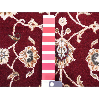 Rajasthan Wool & Silk Hand Knotted Rug Red Ivory 3.0X5.0 -O075049