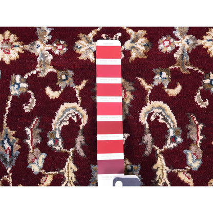 Rajasthan Wool & Silk Hand Knotted Rug Red Ivory 2.7X10.0 -O075055