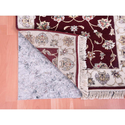 Rajasthan Wool & Silk Hand Knotted Rug Red Ivory 2.8X14.1 -O075056