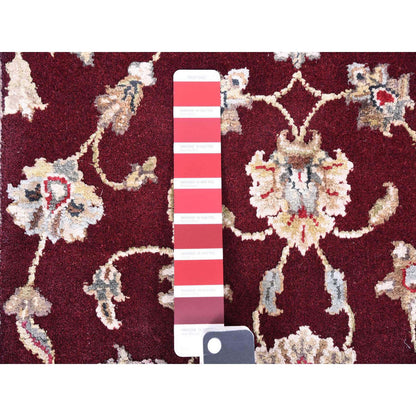 Rajasthan Wool & Silk Hand Knotted Rug Red Ivory 2.8X14.1 -O075056