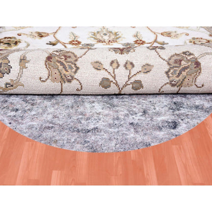 Rajasthan Wool & Silk Hand Knotted Rug Ivory Rich Red 4.1X4.2 -O075059