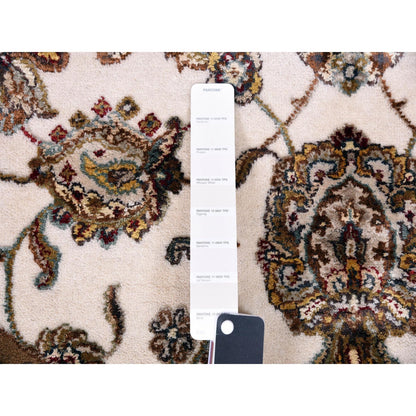 Rajasthan Wool & Silk Hand Knotted Rug Ivory Rich Red 5.2X5.2 -O075061