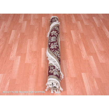 Rajasthan Wool & Silk Hand Knotted Rug Ivory Rich Red 5.2X5.2 -O075061