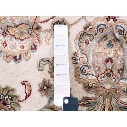 Rajasthan Wool & Silk Hand Knotted Rug Ivory Rich Red 6.0X6.1 -O075063