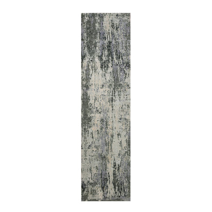 Modern and Contemporary Wool & Silk Hand Knotted Rug Grey No Border 2.7X10.2 -O075078