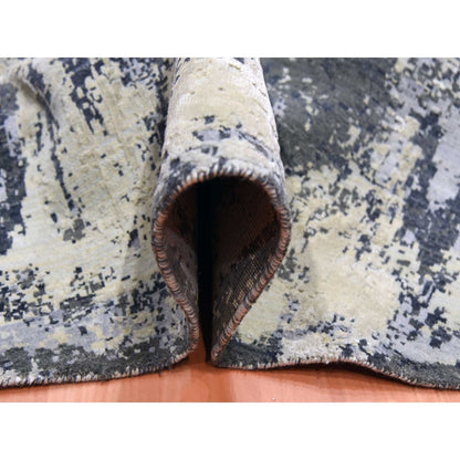 Modern and Contemporary Wool & Silk Hand Knotted Rug Grey No Border 10.0X10.0 -O075088