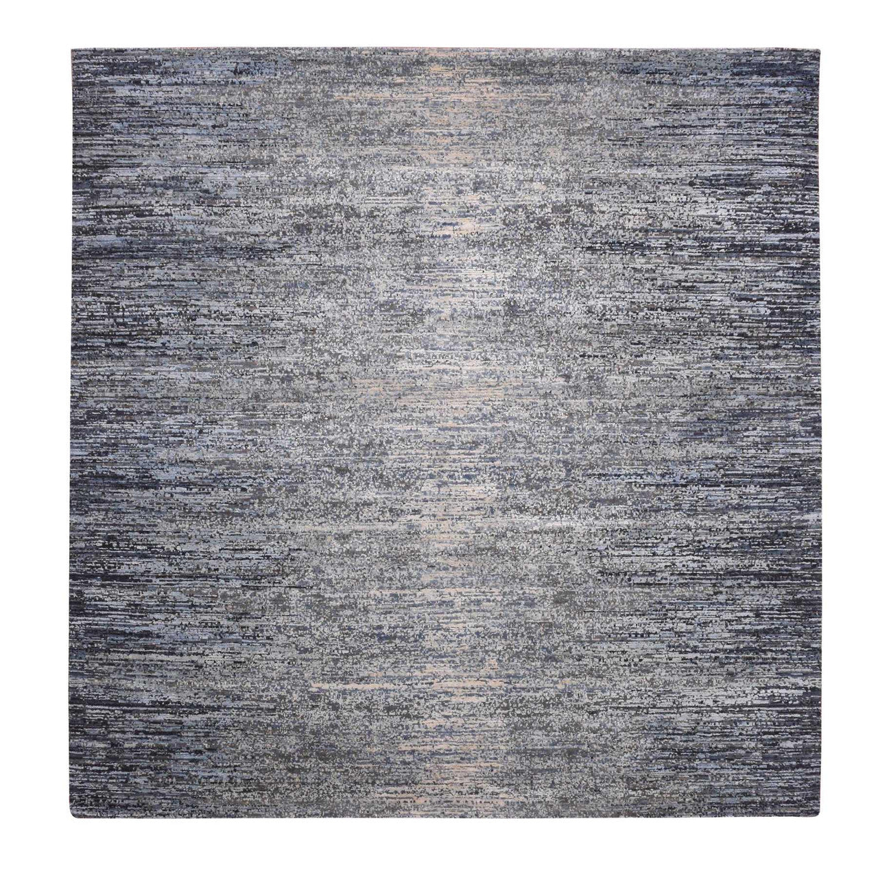 Gray 8'0" x 8'2" Modern and Contemporary Hand knotted Wool/Silk Rug - Sku: O075098