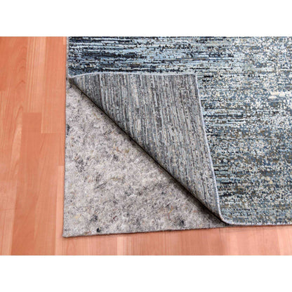 Modern and Contemporary Wool & Silk Hand Knotted Rug Grey No Border 8.0X8.2 -O075098
