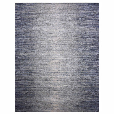 Modern and Contemporary Wool & Pure Silk Hand Knotted Rug Blue No Border 12.0X15.0 -O075103