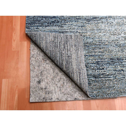 Modern and Contemporary Wool & Pure Silk Hand Knotted Rug Blue No Border 12.0X15.0 -O075103