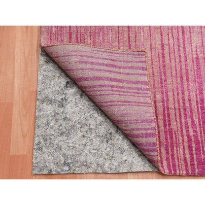 Modern and Contemporary Wool Hand Knotted Rug Pink No Border 10.0X14.3 -O075106