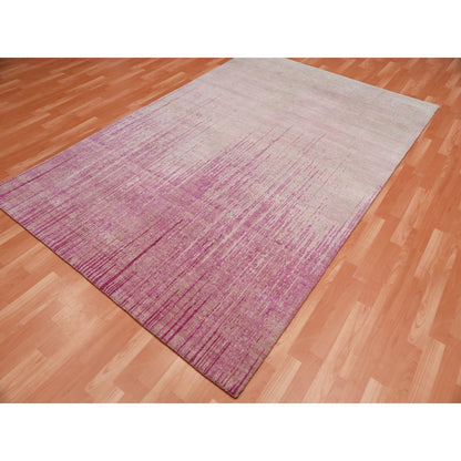 Modern and Contemporary Wool Hand Knotted Rug Pink No Border 6.0X9.4 -O075107