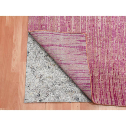 Modern and Contemporary Wool Hand Knotted Rug Pink No Border 6.0X9.4 -O075107
