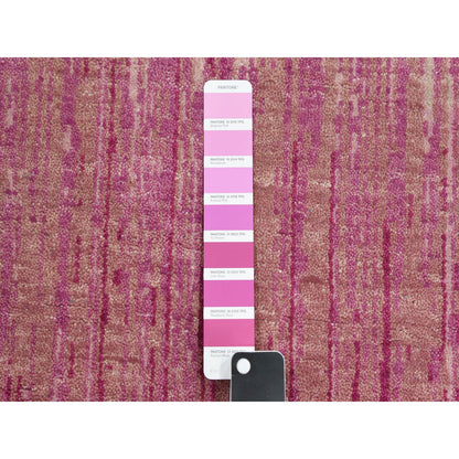 Modern and Contemporary Wool Hand Knotted Rug Pink No Border 2.6X10.1 -O075110