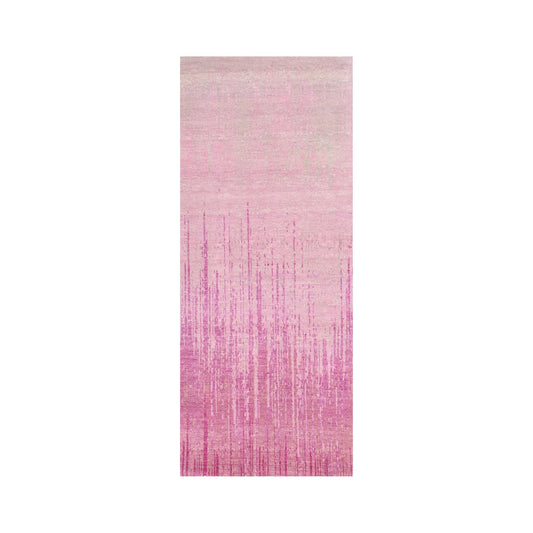 Modern and Contemporary Wool Hand Knotted Rug Pink No Border 2.6X6.5 -O075112
