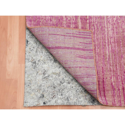 Modern and Contemporary Wool Hand Knotted Rug Pink No Border 2.6X6.5 -O075112