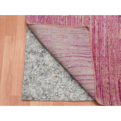 Modern and Contemporary Wool Hand Knotted Rug Pink No Border 2.7X8.4 -O075114