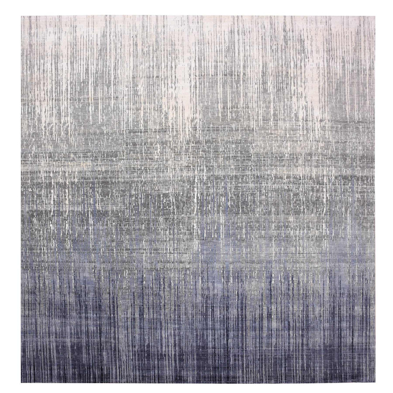 Modern and Contemporary Wool Hand Knotted Rug Grey Gray 12.1X12.2 -O075118