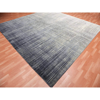Modern and Contemporary Wool Hand Knotted Rug Grey Gray 12.1X12.2 -O075118