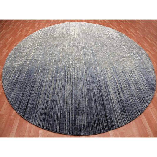 Modern and Contemporary Wool Hand Knotted Rug Grey Gray 12.1X12.2 -O075119