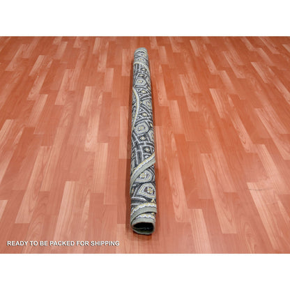 Transitional Wool & Silk Hand Knotted Rug Brown Brown 6.1X6.1 -O075130