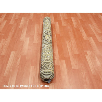 Transitional Wool & Silk Hand Knotted Rug Brown Brown 4.0X6.2 -O075132