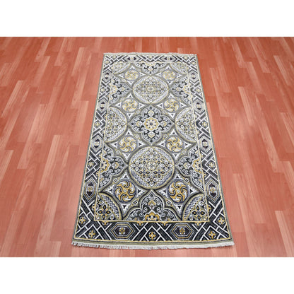 Transitional Wool & Silk Hand Knotted Rug Brown Brown 3.0X5.2 -O075134