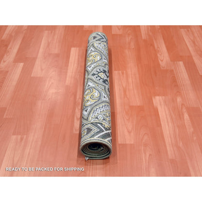 Transitional Wool & Silk Hand Knotted Rug Brown Brown 3.0X5.2 -O075134