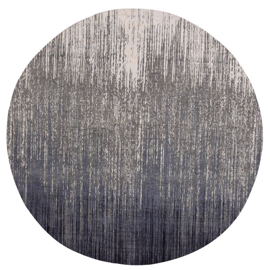 Modern and Contemporary Wool Hand Knotted Rug Blue Brown 9.0X9.1 -O075142