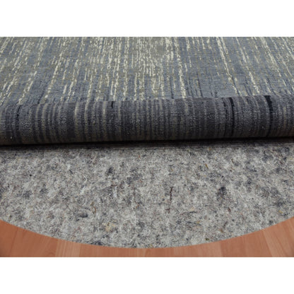 Modern and Contemporary Wool Hand Knotted Rug Blue Brown 9.0X9.1 -O075142