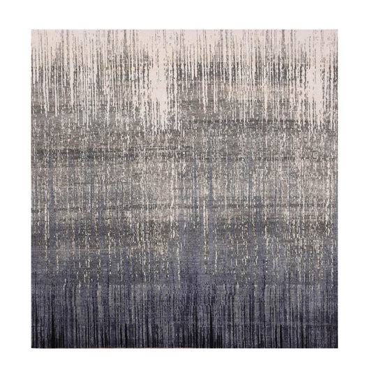 Modern and Contemporary Wool Hand Knotted Rug Grey Brown 8.0X8.4 -O075143