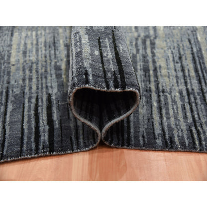 Modern and Contemporary Wool Hand Knotted Rug Grey Brown 8.0X8.4 -O075143