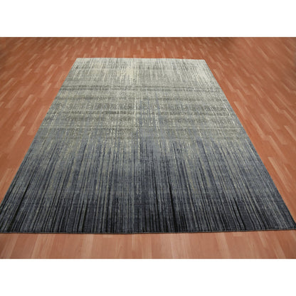 Modern and Contemporary Wool Hand Knotted Rug Grey Brown 8.0X10.3 -O075144
