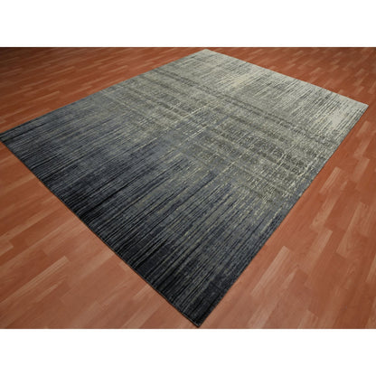 Modern and Contemporary Wool Hand Knotted Rug Grey Brown 8.0X10.3 -O075144