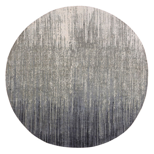 Modern and Contemporary Wool Hand Knotted Rug Grey Brown 7.10X8.1 -O075145