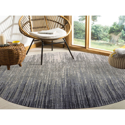 Modern and Contemporary Wool Hand Knotted Rug Grey Brown 7.10X8.1 -O075145