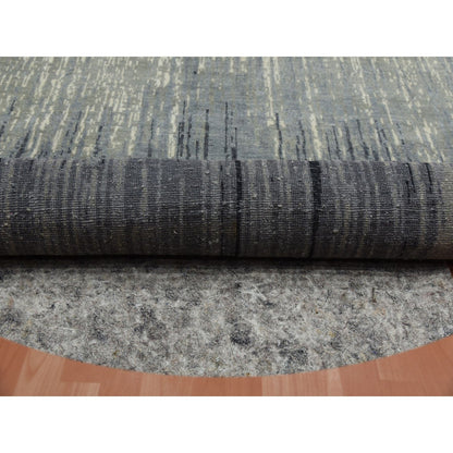 Modern and Contemporary Wool Hand Knotted Rug Grey Brown 7.10X8.1 -O075145