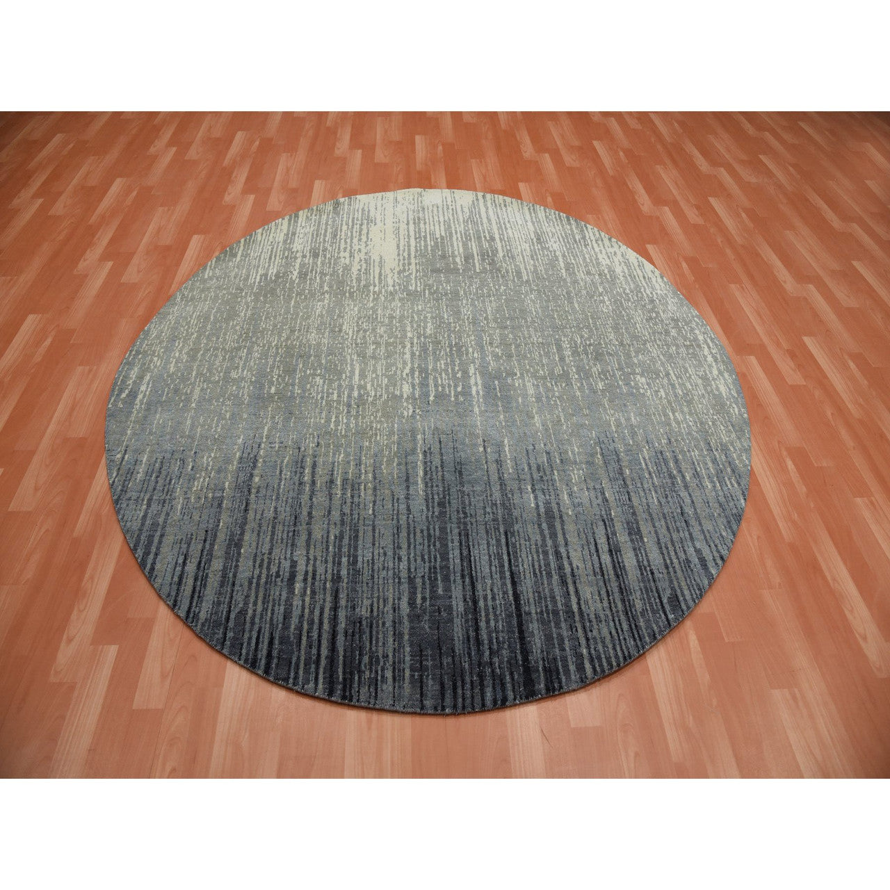 Modern and Contemporary Wool Hand Knotted Rug Grey Gray 7.0X7.2 -O075147